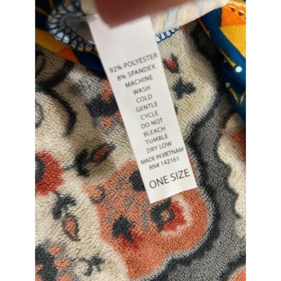 LuLaRoe Leggings OS One Size Navy Blue Orange Yellow Butterfly Watermelon - Picture 6 of 6